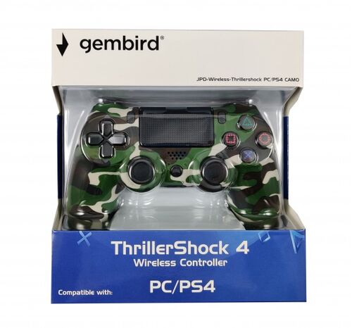 JPD-WIRELESS-THRILLERSHOCK PC/PS4 CAMO GREEN GEMBIRD BEZICNI GAMEPAD SA DVOSTRUKOM VIBRACIJOM