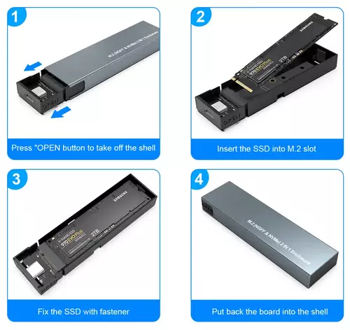 KUĆIŠTE ALUMINIJUMSKO ZEUS HY2071 ZA M.2 NVME USB 3.0/3.1