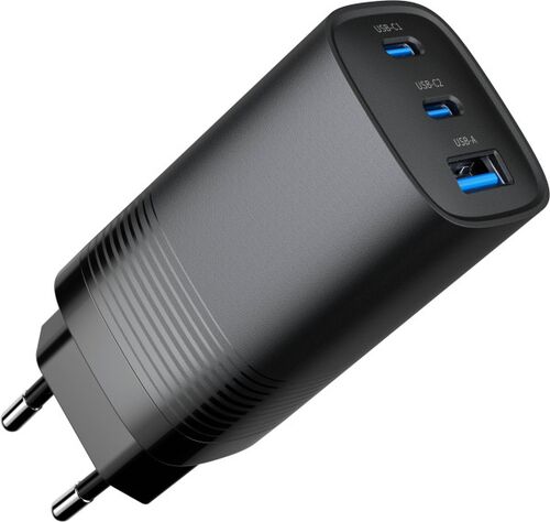 TA-UC-PDQC65-01-BK GEMBIRD 3-PORT 65W GAN USB POWERDELIVERY FAST CHARGER, BLACK