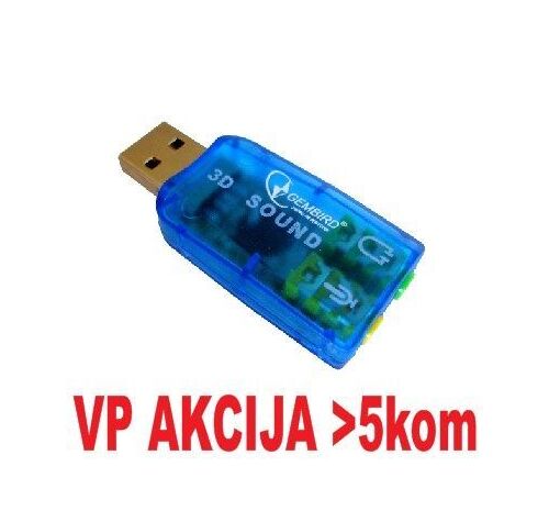 CMP-SOUNDUSB13 ** GEMBIRD USB 5.1 3D ZVUCNA KARTA, ZAMENJUJE AUDIO KONTROLOR U PC (SC-USB-01) (223)