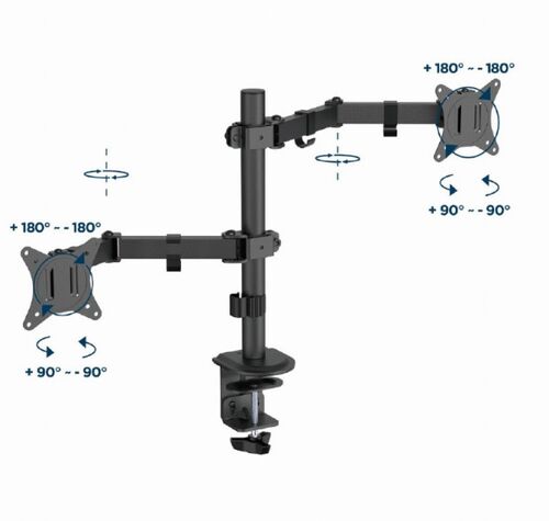 MA-D2-03 * GEMBIRD PODESIVI DUPLI STONI DRZAC ZA MONITOR, TILT, 17-32 MAX.2X9KG (1849)