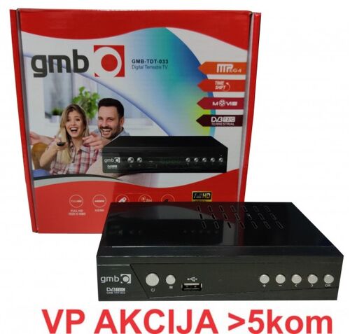 GMB-TDT-033 ** DVB-T2/C SET TOP BOX USB/HDMI/SCART/RF-OUT, PVR, FULL HD,H264, HDMI-KABL (1319)