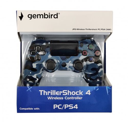 JPD-WIRELESS-THRILLERSHOCK PC/PS4 CAMO BLUE GEMBIRD BEZICNI GAMEPAD SA DVOSTRUKOM VIBRACIJOM