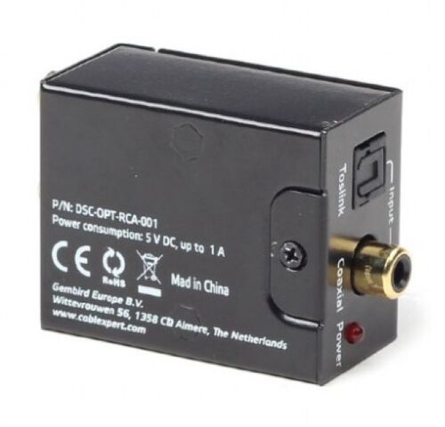 DSC-OPT-RCA-001 GEMBIRD DIGITAL TO ANALOG AUDIO CONVERTER