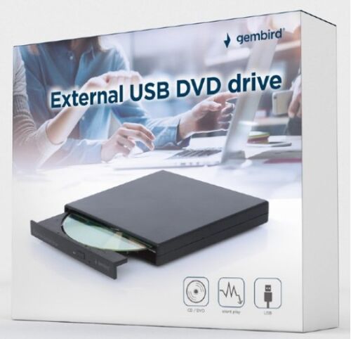 DVD-USB-04 GEMBIRD EKSTERNI USB CD/DVD DRIVE CITAC-REZAC, BLACK