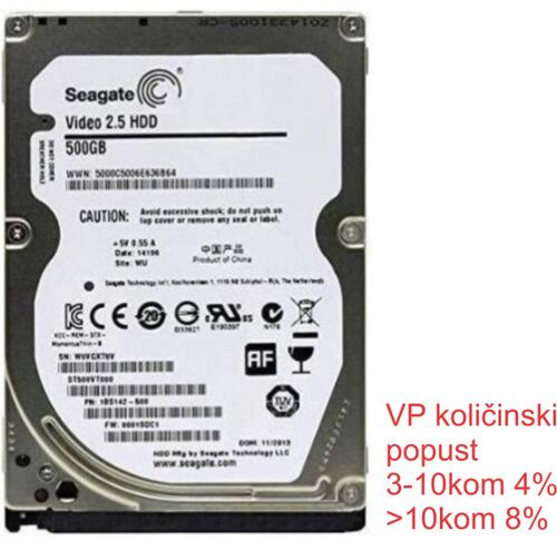 HDD 2.5 ** 500GB ST500VT000 SEAGATE 16MB 5400RPM SATA3 7MM