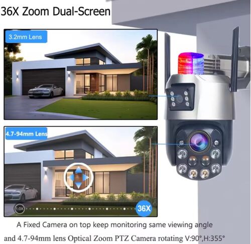 CAM-IP6MP-EP5-36X ZOOM GMB KAMERA  6 MPIX MICROSD ICSEE XMEYE PRO APP TWO-WAY PTZ IP66,2X3.6MM*10383