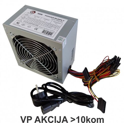 GMB-560-12 BEZ KUTIJE ** GEMBIRD NAPAJANJE 560W 12CM FAN, 20+4PIN, 4PIN 12V,2XSATA 2XIDE (1065)