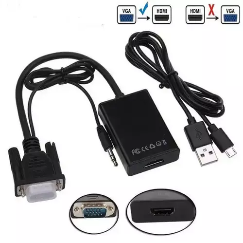 ADAPTER KONVERTER VGA NA HDMI + AUX 3.5MM KETTZ