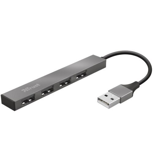 ADAPTER TRUST HALYX USB2.0/4XUSB/ALUMINJUM/SIVA