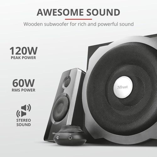 TRUST TYTAN 2.1 SPEAKER BLACK 120W (19019)