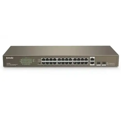 SVIČ 10/100 24-PORT  TENDA TEF1026F + 2 GIGABIT BASE-X SFP PORTS