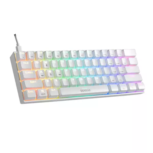 TASTATURA GAMDIAS HERMES E3 RGB MEHANIČKA, BELA ,BLUE SWITCH