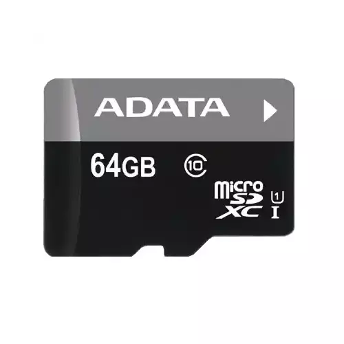 MICRO SD CARD 64GB ADATA + SD ADAPTER AUSDX64GUICL10A1-RA1/ CLASS 10