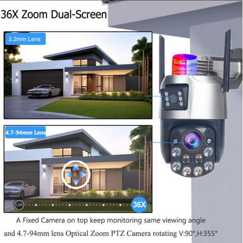 CAM-IP6MP-EP5-12X ZOOM GMB KAMERA  6 MPIX MICROSD ICSEE XMEYE PRO TWO-WAY PTZ IP66,2X3.6MM*(7279)