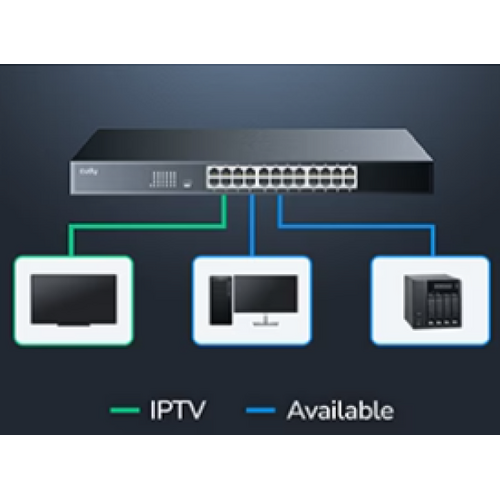 CUDY GS1024L, 24-PORT 10/100/1000M GIGABIT 16X GBIT RJ45 RACKMOUNT SWITCH