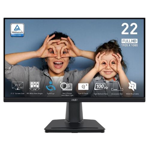 MONITOR 22INC MSI PRO MP225 FLAT FHD IPS 100HZ 1 MS HDMI/VGA