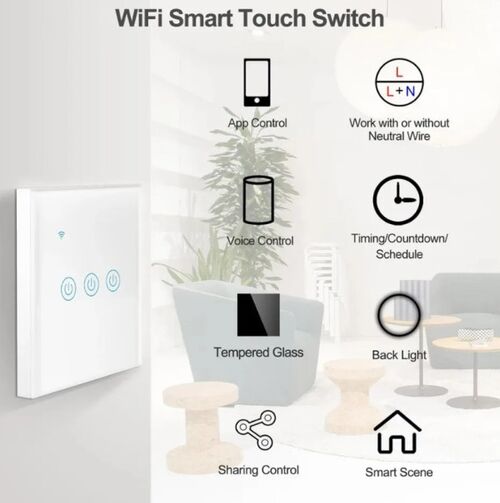 ZIGBEE-SMART-1 GANG-RSH-SP001-EU GEMBIRD 1 SMART BEZICNI PREKIDAC, APP GLASOVNA KONTROLA GLASS TOUCH