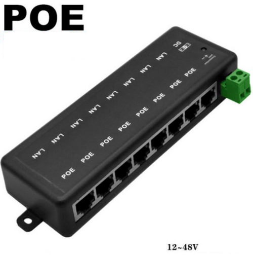 POE-INJ-8XRJ45 GEMBIRD 8CH PASIVNI PROLAZNI POE INJECTOR, FOR IP NETWORK CAMERA UBIQUITI AND MIKROT