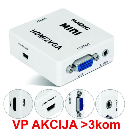 A-HDMI-VGA-MINI ** GEMBIRD INPUT HDMI TO VGA (901) (289)