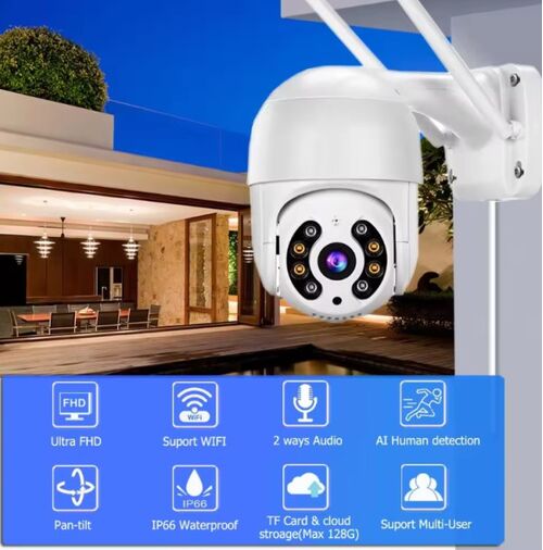 CAM-IP2MP-EP8 GMB KAMERA 2 MPIX MICROSD ICSEE XMEYE PRO APP TWO-WAY VOICE PTZ IP66 1.5INCH WHITE