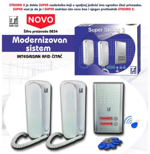 ZICNI INTERFON SA RFID CITACEM SUPER STRONG 2, DVE UNUTRASNJE SLUSALICE