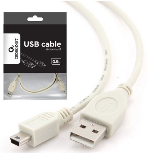 CC-USB2-AM5P-3 GEMBIRD MINI-USB KABL 0.9M WHITE