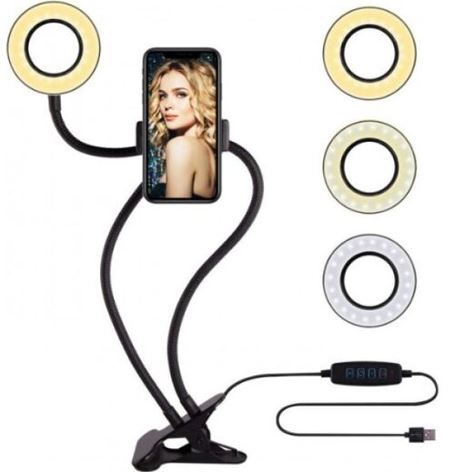 LED-RING4-PH-01 GEMBIRD LED SELFI PRSTEN SA DRZACEM ZA TELEFON