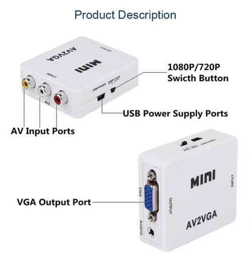 A-AV-VGA-MINI ** GEMBIRD INPUT AV TO VGA (906) (560)