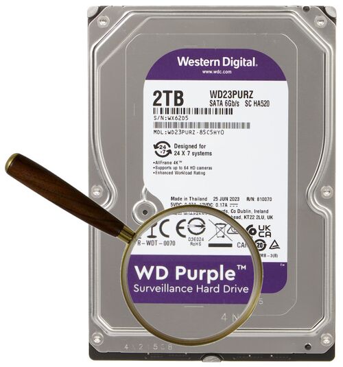 HDD 3.5 ** 2TB WD23PURZ WD PURPLE 24/7 5400RPM 64MB SATA3