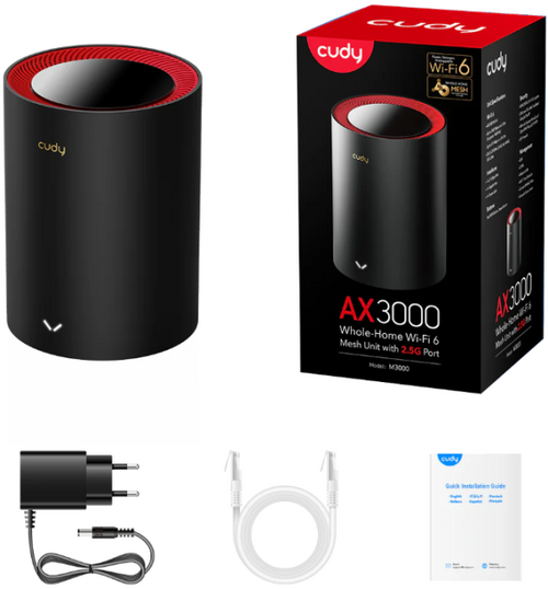 CUDY M3000(1-PACK) AX3000 WI-FI 6 MESH  2.5G SOLUTION