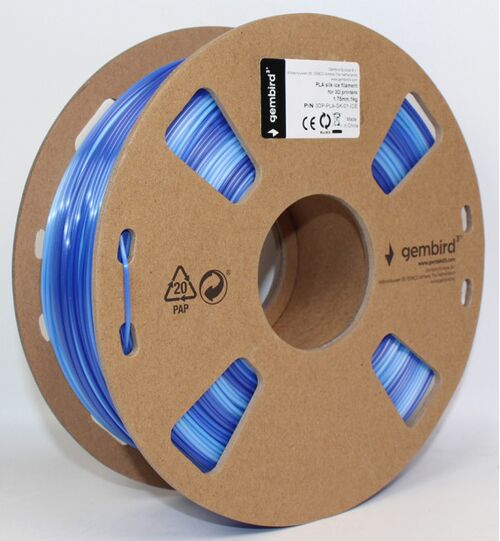 3DP-PLA-SK-01-ICE PLA SVILENKASTI LED FILAMENT ZA 3D STAMPAC 1.75MM, KOTUR 1KG ICE BLUE + DARK BLUE