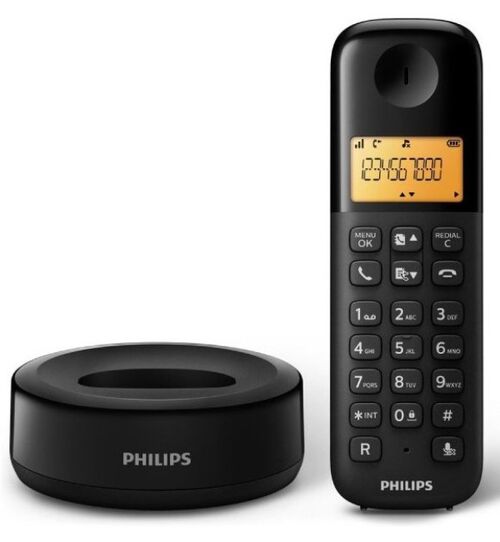 FIKSNI BEZICNI TELEFON SA DVE SLUSALICE PHILIPS D160 DUO EKRAN 1.6INC, BLACK