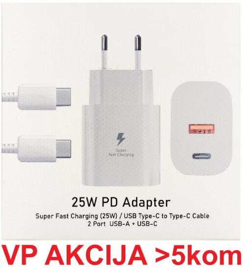 NPA-AC44 ** GEMBIRD QC3.0 BRZI PUNJAC USB+TYPE C KON.+ KABL USB-C, 25W DC 5V/3A ILI 9V/2,77A (679)