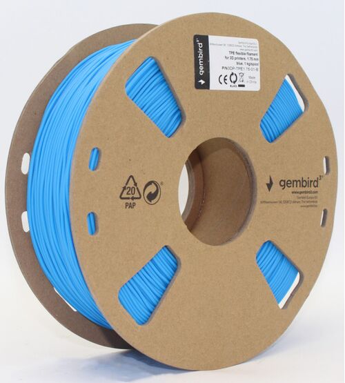 3DP-TPE1.75-01-B TPE FLEKSIBILNI FILAMENT ZA 3D STAMPAC 1,75MM KOTUR 1KG BLUE