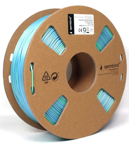 3DP-PLA-SK-01-BG PLA SVILENKASTI DUGA FILAMENT ZA 3D STAMPAC 1.75MM, KOTUR 1KG BLUE/GREEN