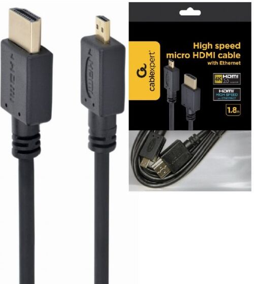 CC-HDMID-6 GEMBIRD HDMI MALE TO MICRO D-MALE BLACK KABL 1.8M