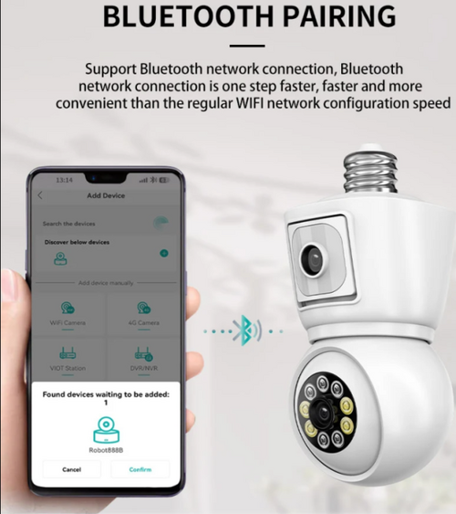 CAM-IP6MP-Q3 GMB KAMERA 6 MPIX MICROSD ICSEE XMEYE TWO-WAY VOICE 2X3,6MM SIJALICNO GRLO E27 *2195