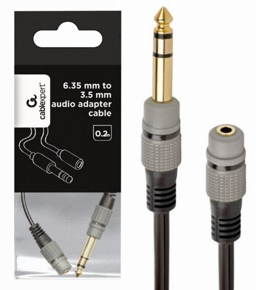 A-63M35F-0.2M GEMBIRD 6.35MM TO 3.5MM AUDIO ADAPTER CABLE, 0.2M