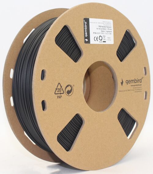 3DP-TPE1.75-01-BK TPE FLEKSIBILNI FILAMENT ZA 3D STAMPAC 1,75MM KOTUR 1KG BLACK