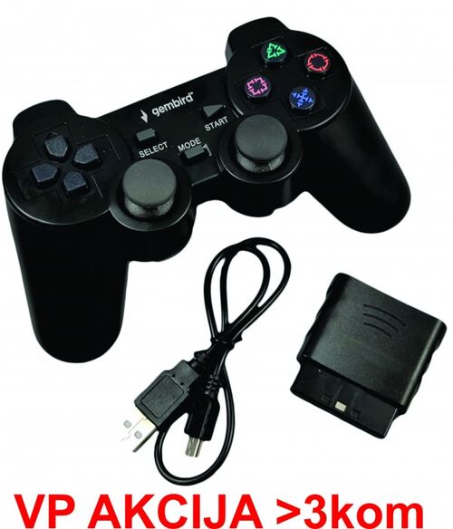 JPD-THRILLERSHOCK 3 ** GEMBIRD BEZICNI GAMEPAD SA DVOSTRUKOM VIBRACIJOM, PS2 / PS3 / PC (737)