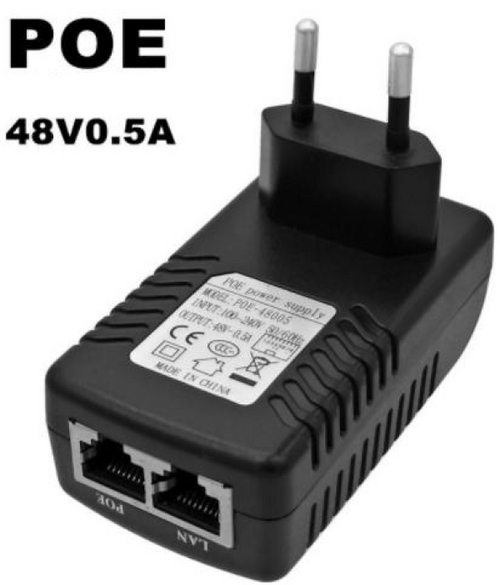 POE-INJ-4805 GEMBIRD 48V/0.5A 24W, POE ADAPTER INJECTOR 100MBPS SA 2X RJ45, 100M