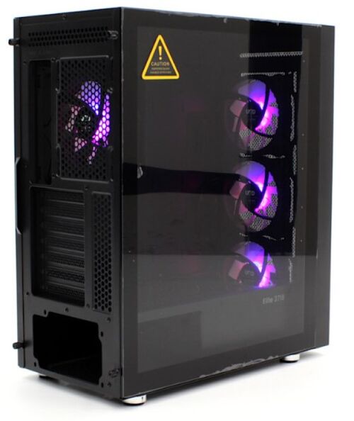 KUCISTE ELITE 3718 MIDI TOWER, ATX, UGRADJENA 4 RGB KULERA, CRNO