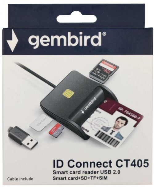 CRDR-CT405 ** SMART CARD READER USB2.0 CITAC LICNE KARTE, SOBRACAJNE BANK. +SD+TF+SIM READER (959)