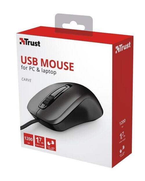 TRUST CARVE WIRED MOUSE (23733)