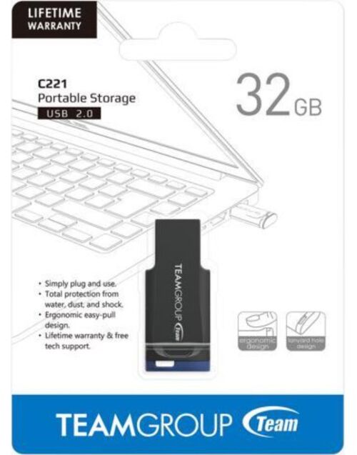 TEAMGROUP 32GB  C221 USB 2.0 BLUE TC22132GL01 (367) FO