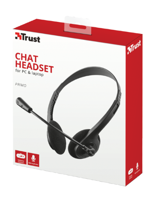 SLUŠALICE TRUST PRIMO CHAT HEADSET ŽIČNE/3,5MM+2X3,5MM/CRNA