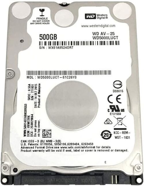 HDD 2.5 ** 500GB WD5000LUCT WD 16MB 5400RPM SATA 7MM