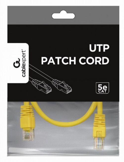 PP12-0.5M/Y GEMBIRD MREZNI KABL, CAT5E UTP PATCH CORD 0.5M YELLOW