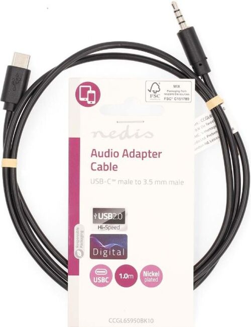 CCGL65950BK10 ADAPTERSKI KABL SA USB-OM DO 3,5 MM MU&#353;KI NEDIS